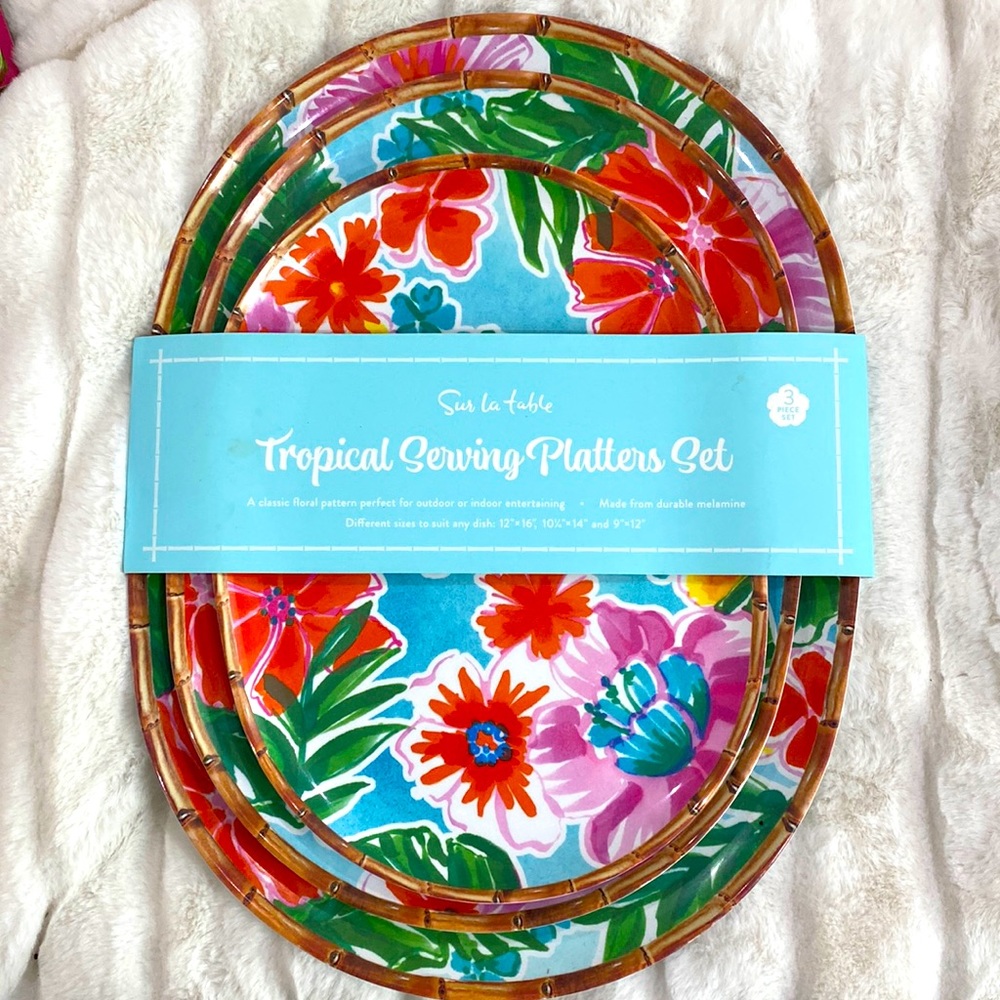 3 piece Tropical Serving Platter Set - Sur La Table